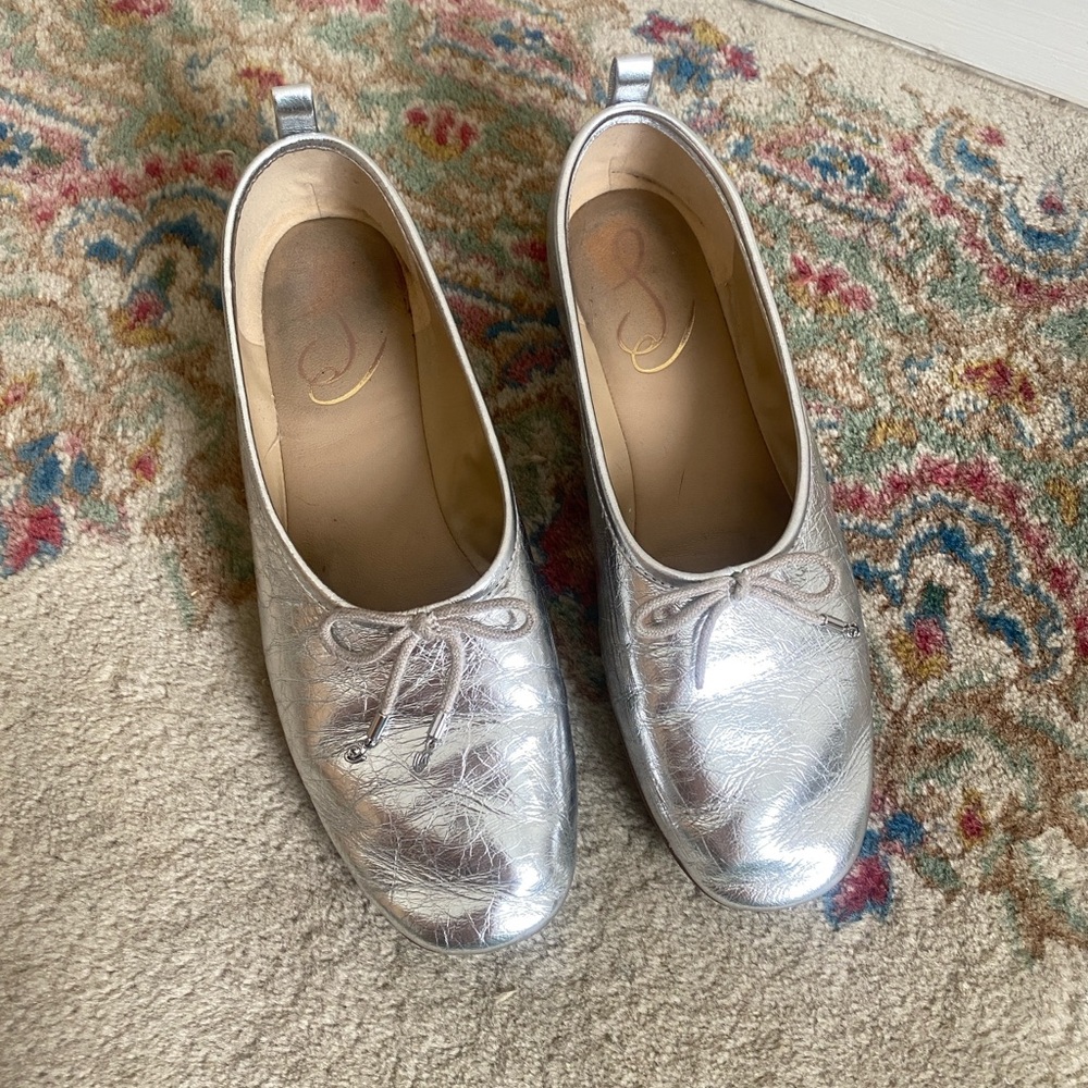Sam Edelman Ari Silver Metallic Ballet Flat